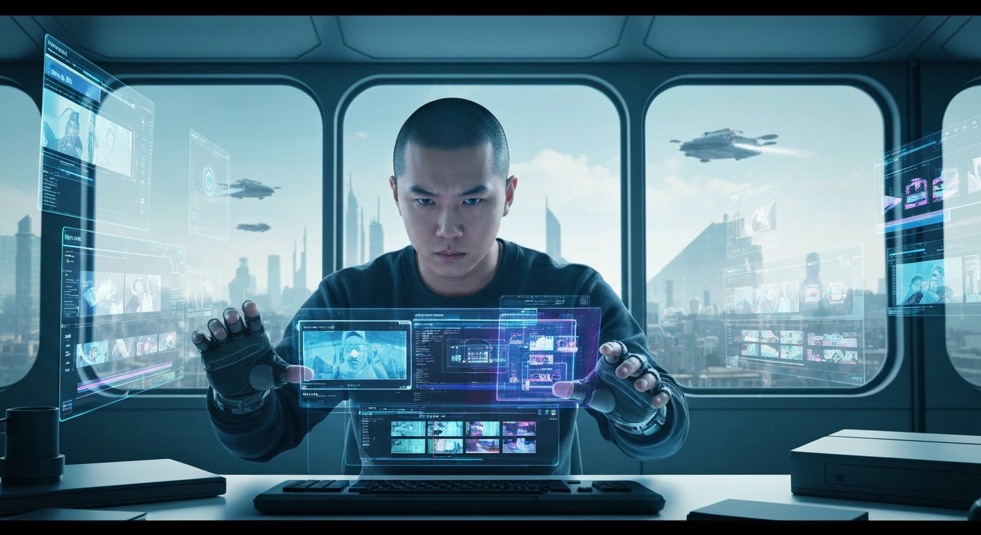 A futuristic cinematic still from Seedance 2.0